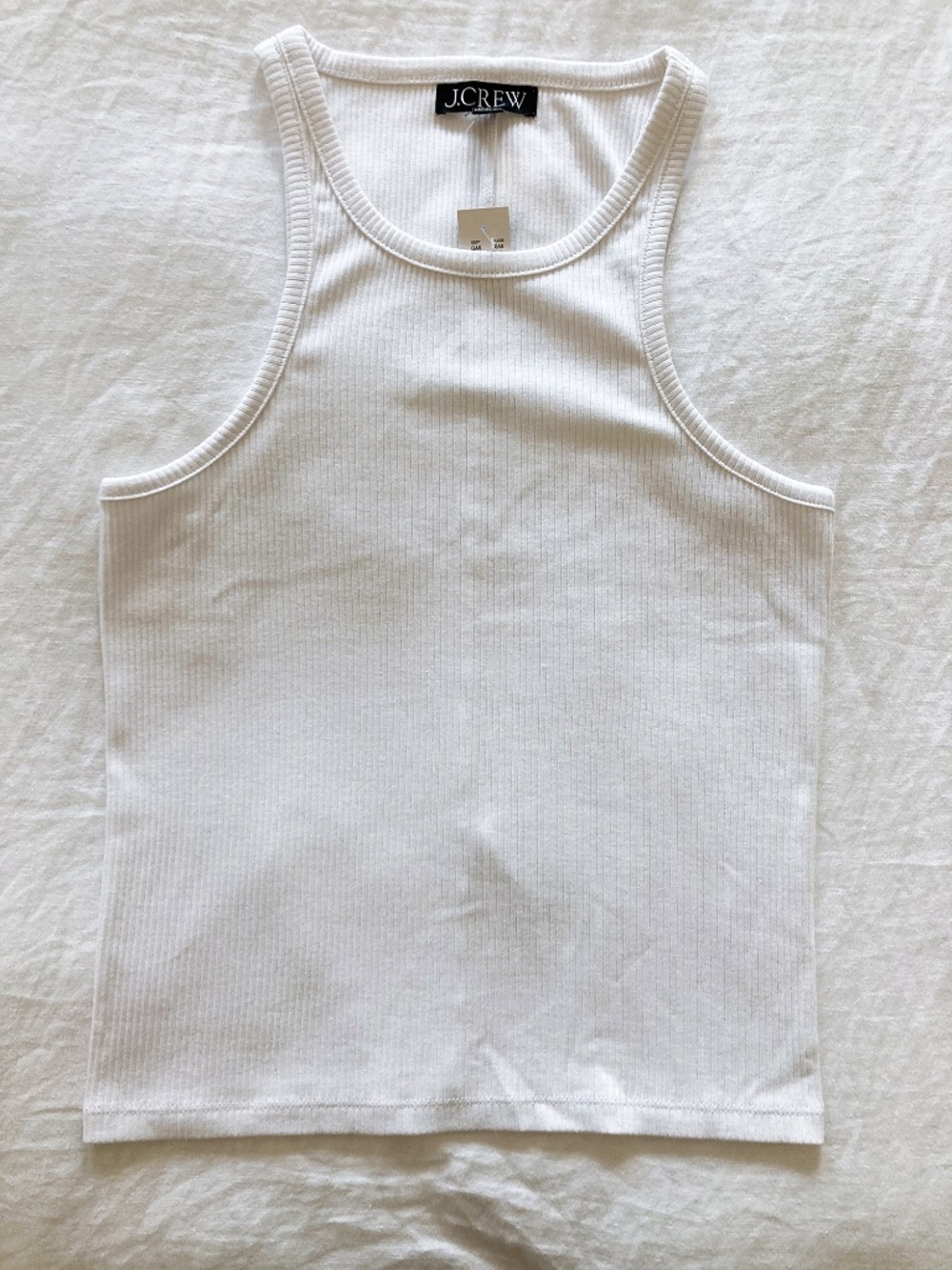 NWT J. Crew White New Favorite Tank Top in Vintage Rib - S